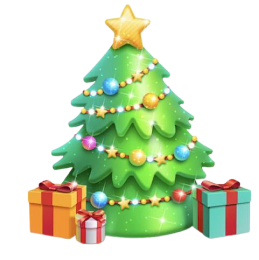 Decorated Christmas tree with gift boxes